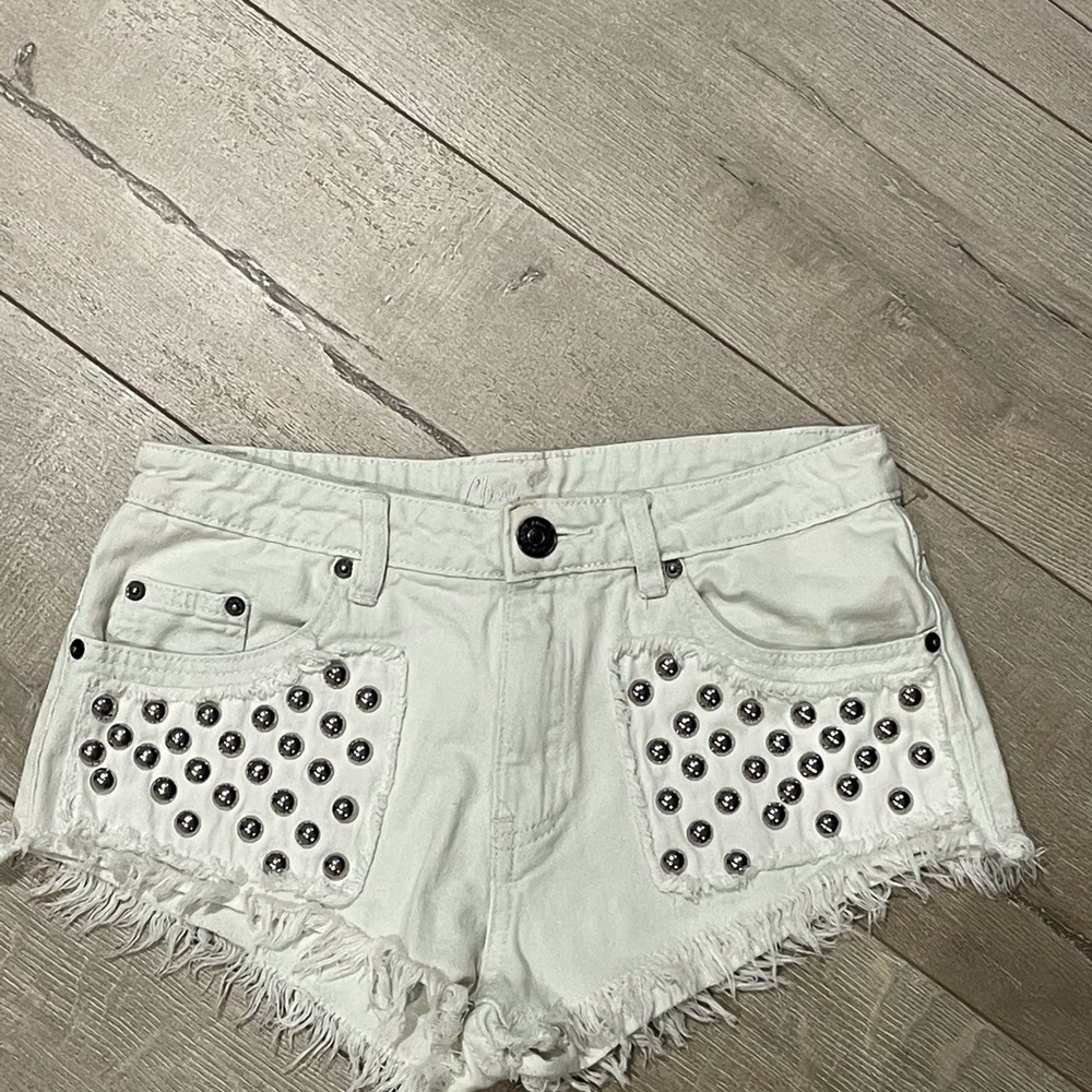 ChiQle Denim Studded Jean Shorts Size M